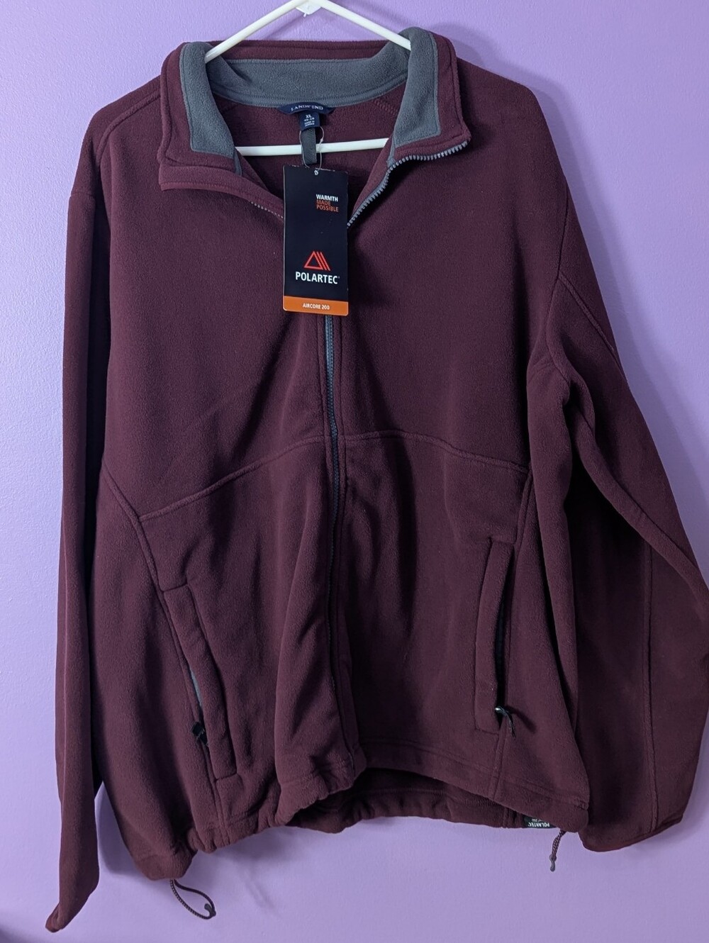 NWT Lands End Mens XL Polartec Fleece Zip Up Jacket Sweater